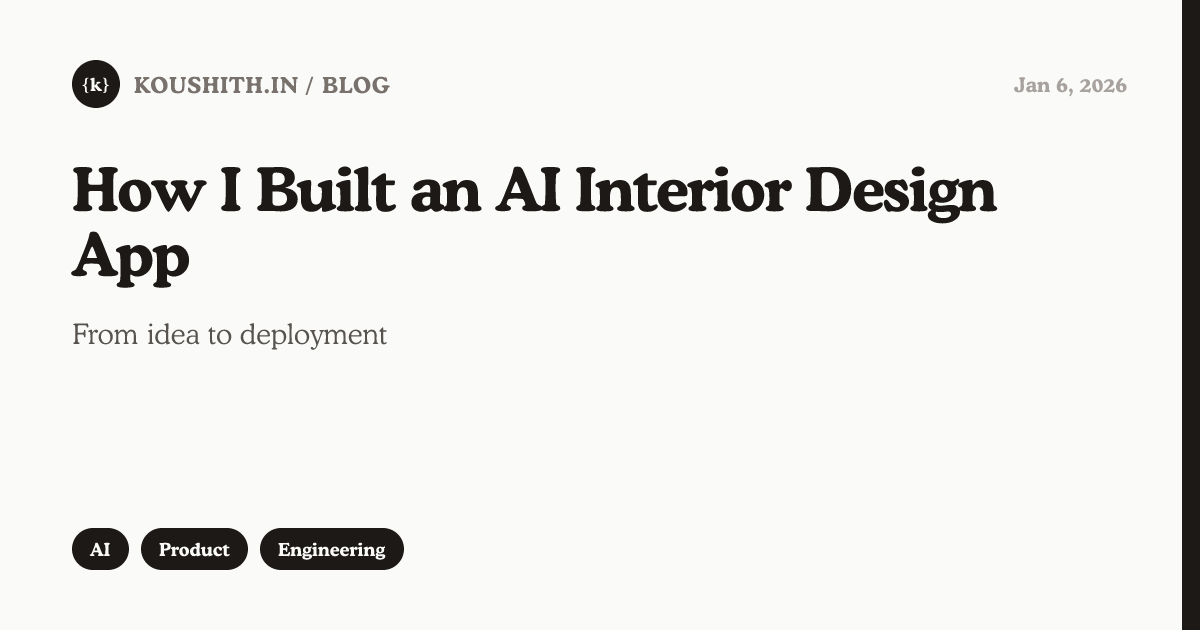 How I Built an AI Interior Design App | Koushith